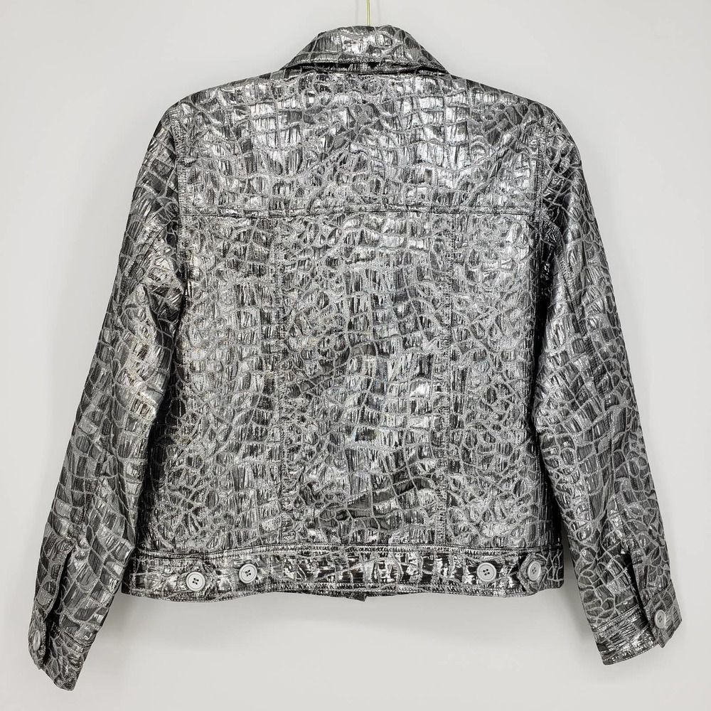 Fabulous Furs Silver Croc-Embossed Jacket - Picture 2 of 8